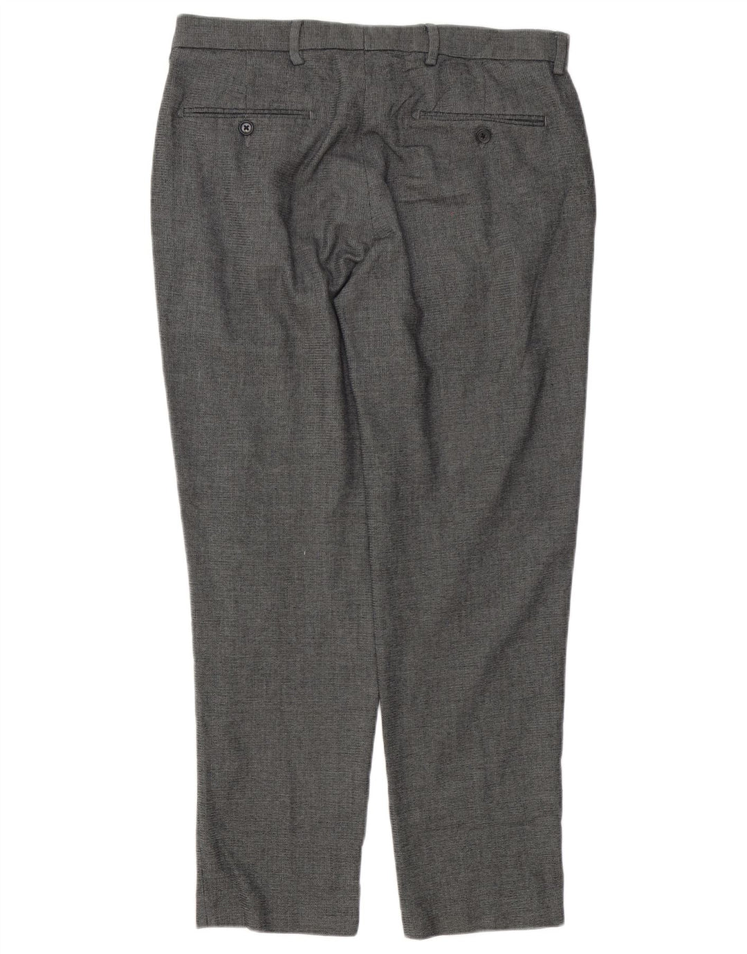 Calça masculina Marks & Spencer sob medida W34 L28 poliéster cinza
