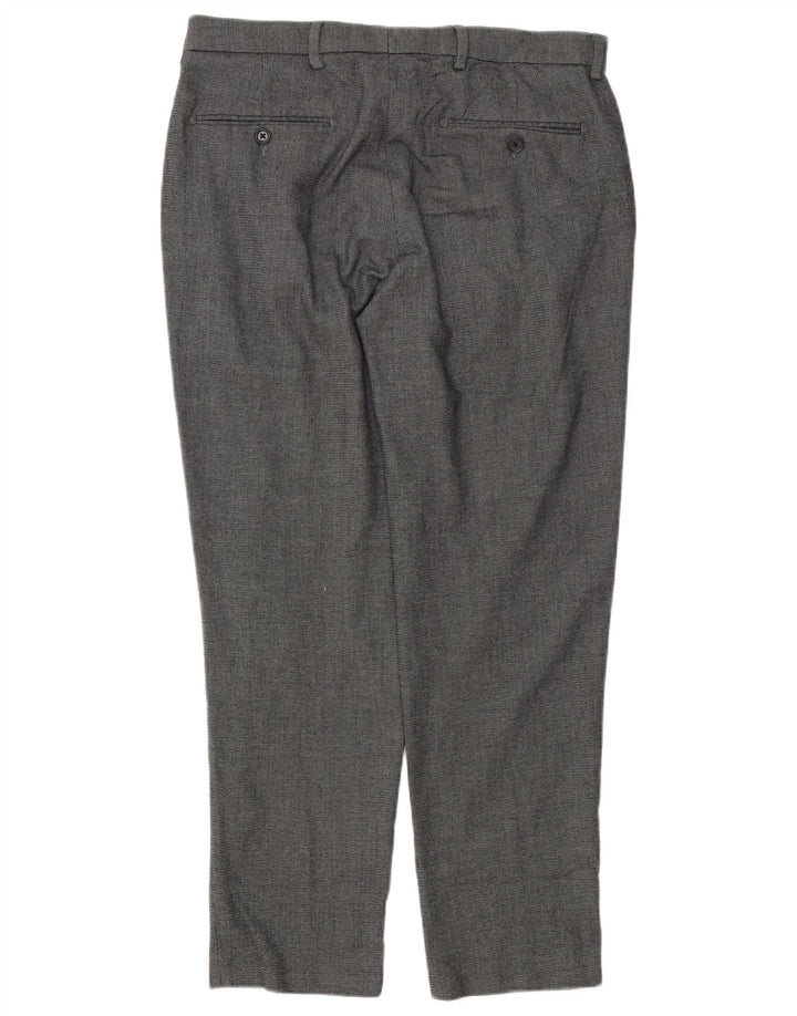 Calça masculina Marks & Spencer sob medida W34 L28 poliéster cinza