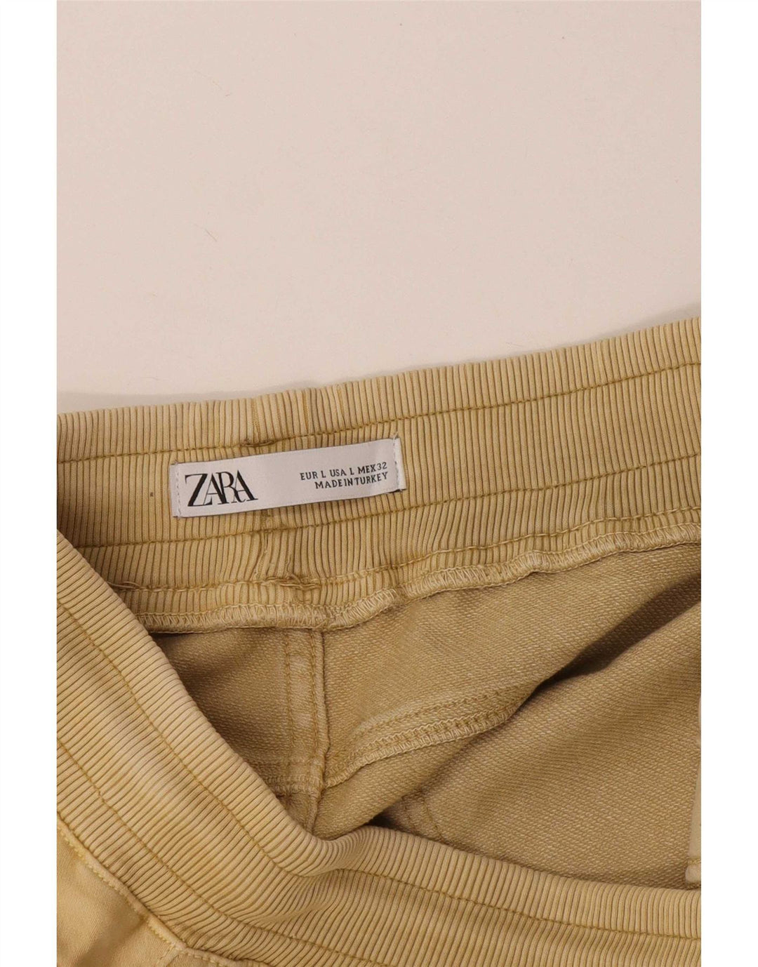 Zara Calça masculina slim cortada grande W32 L25 amarela