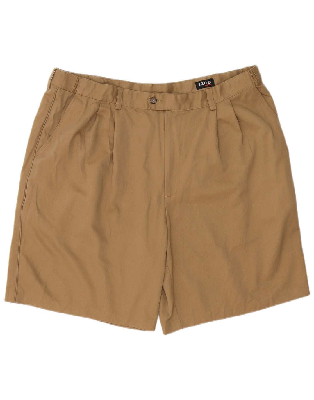 IZOD Mens Pegged Chino Shorts W40 XL Poliéster Bege