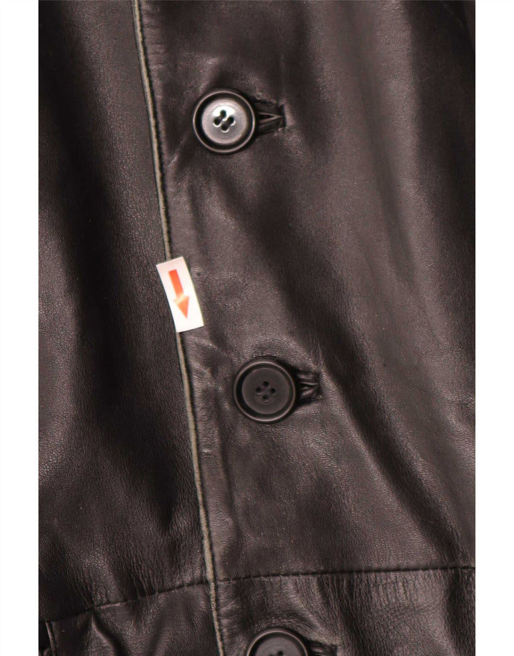 Casaco de couro masculino vintage UK 38 médio preto
