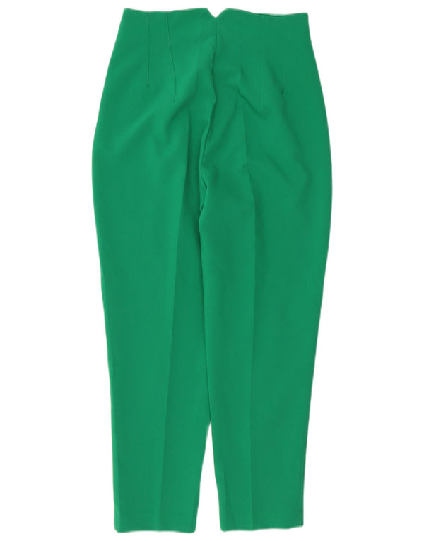 Calça casual feminina Zara cintura alta cônica médio W28 L27 verde