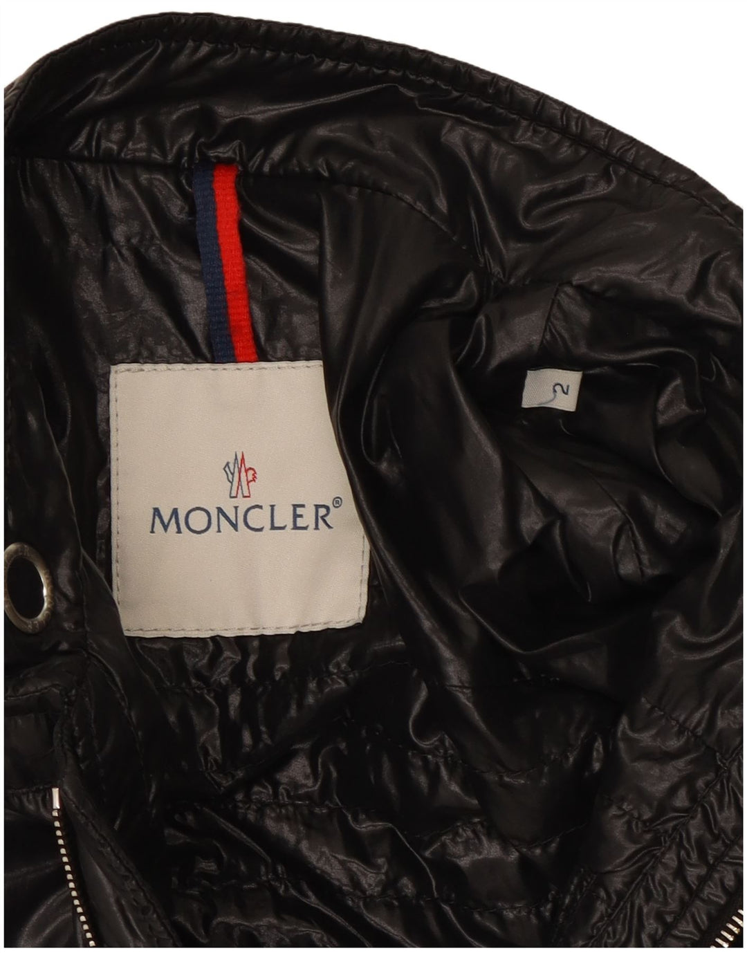 Jaqueta acolchoada feminina Moncler tamanho 2 poliamida preta média