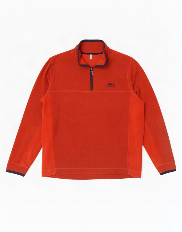 Weird Fish Masculino Zip Neck Fleece Jumper 2XL Marrom Colourblock Poliéster