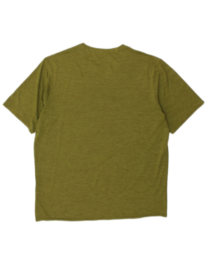 Camiseta masculina Patagonia Top médio cáqui poliéster manchado
