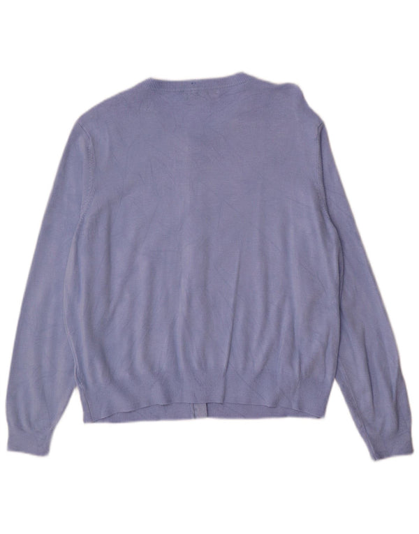 Suéter cardigã feminino MARKS & SPENCER UK 18 XL azul viscose