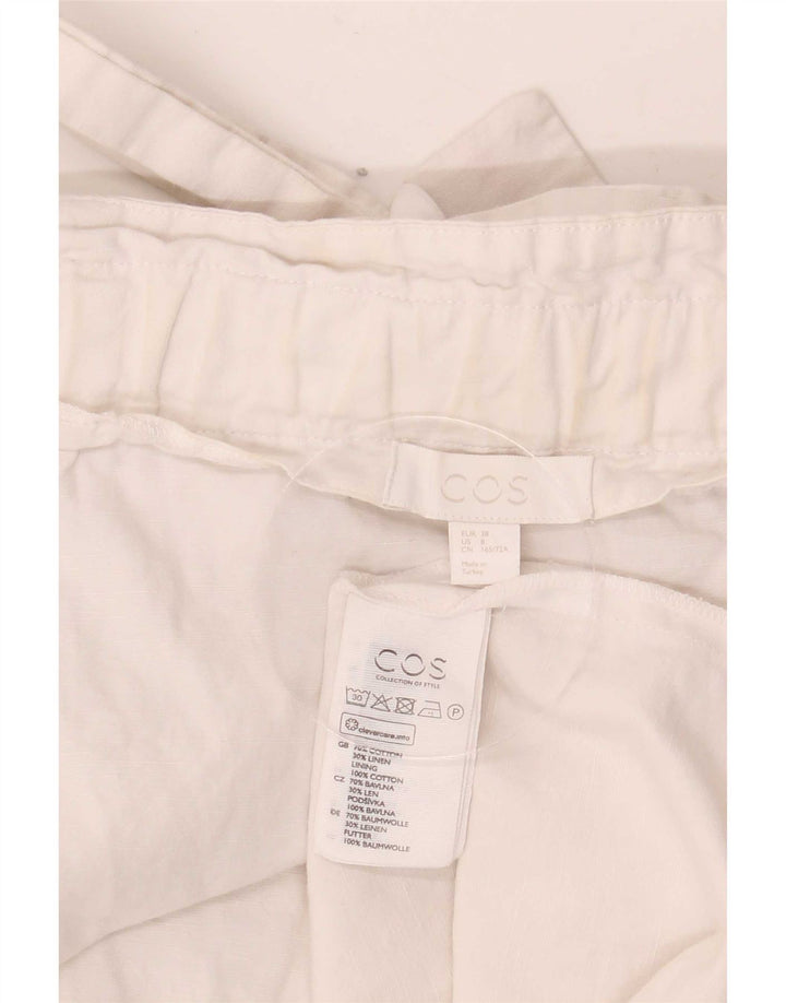 Cos Saia reta feminina EU 38 médio W36 algodão branco