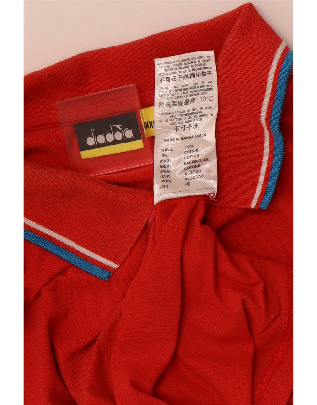 Camisa polo masculina DIADORA 2XL algodão vermelho