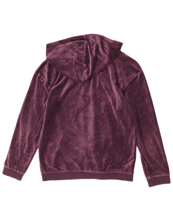 Suéter Puma feminino Velvet Zip com capuz 13-14 anos algodão roxo