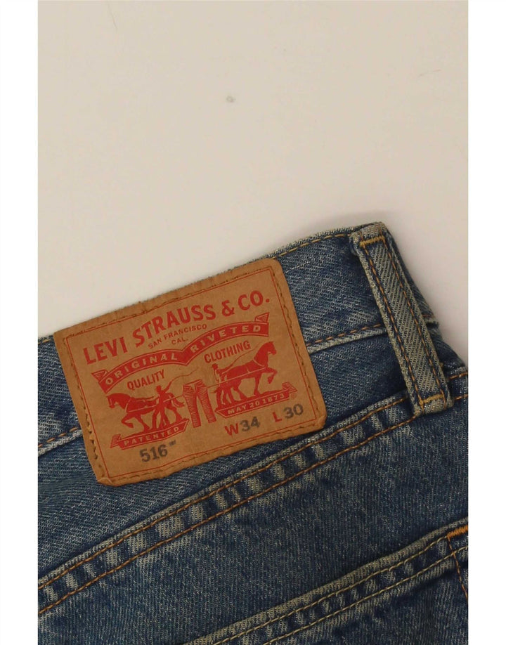 Jeans Levis 516 Straight Masculino W34 L30 Azul