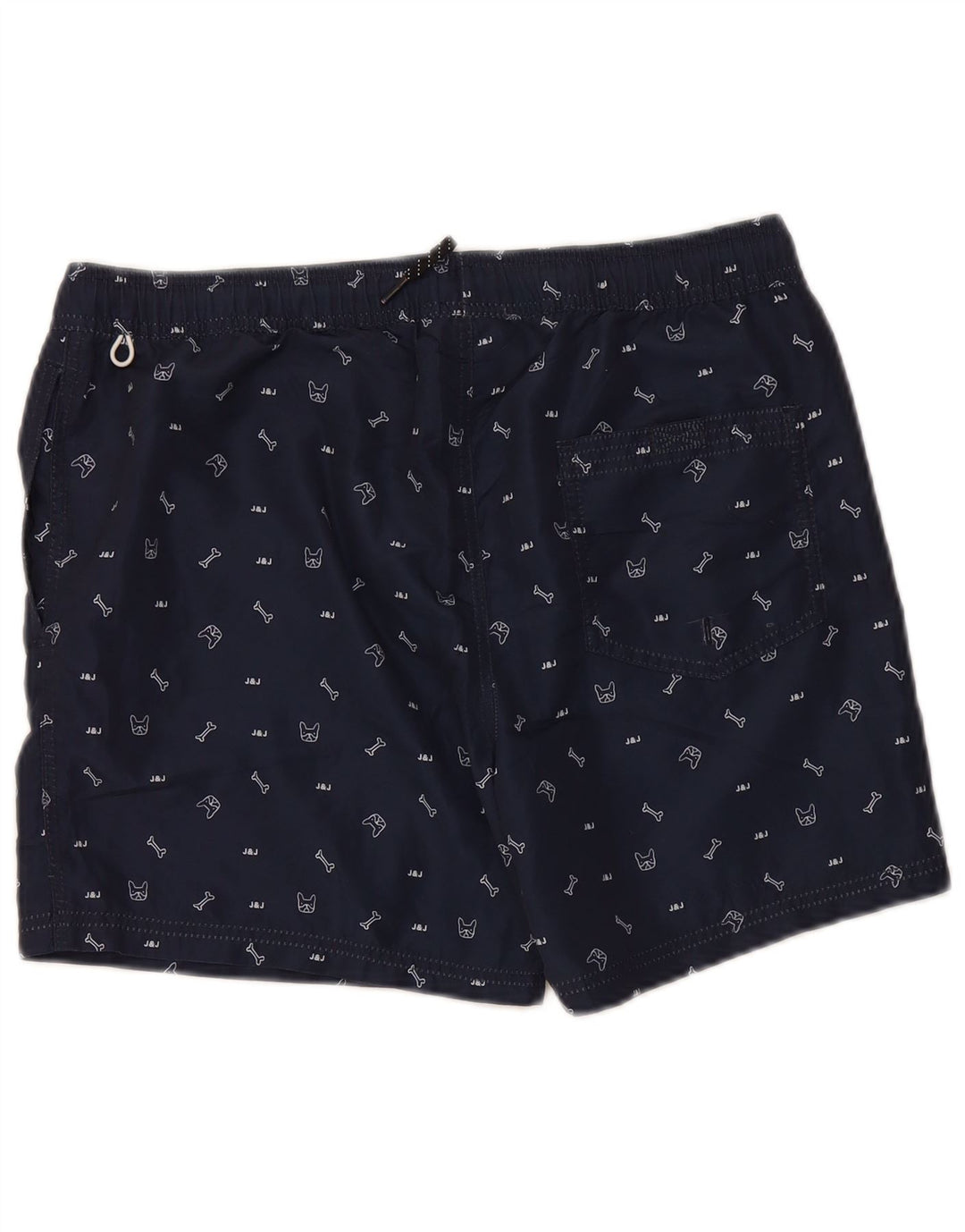 JACK & JONES Calção de banho masculino gráfico médio azul marinho poliéster