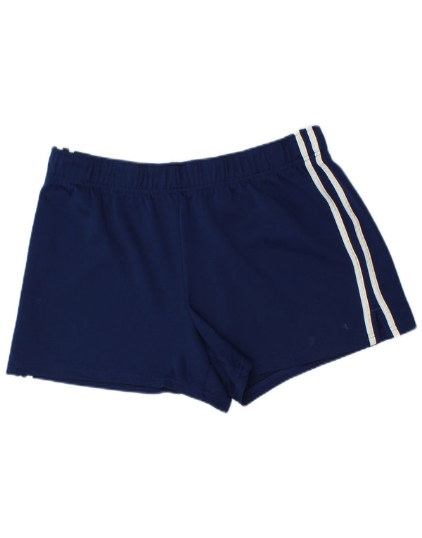 Shorts esportivos femininos VINTAGE UK 18 XL azul marinho poliéster