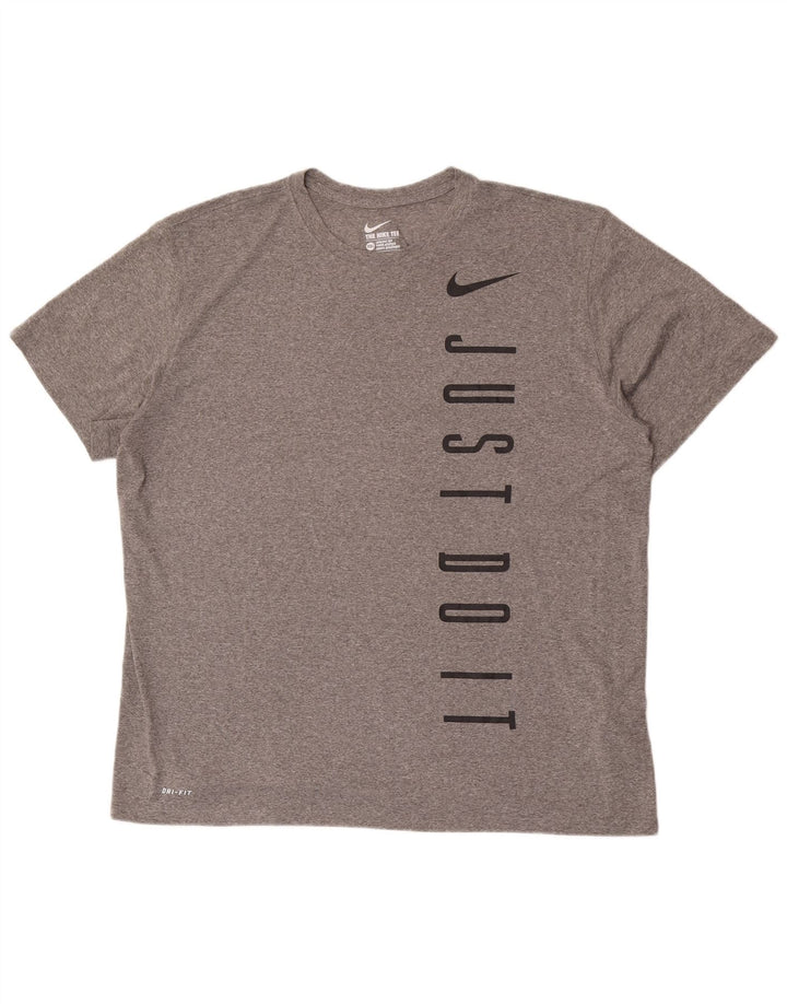 Camiseta Nike Masculina Dri Fit Graphic Top 2XL Cinza Poliéster