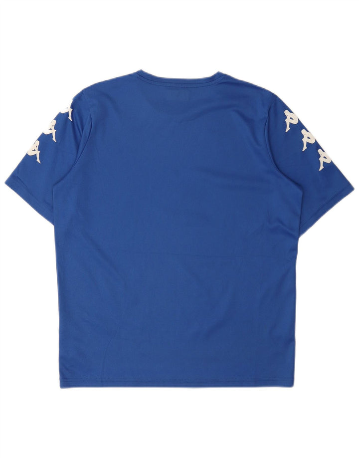 Camiseta masculina Kappa com estampa gráfica azul médio poliéster