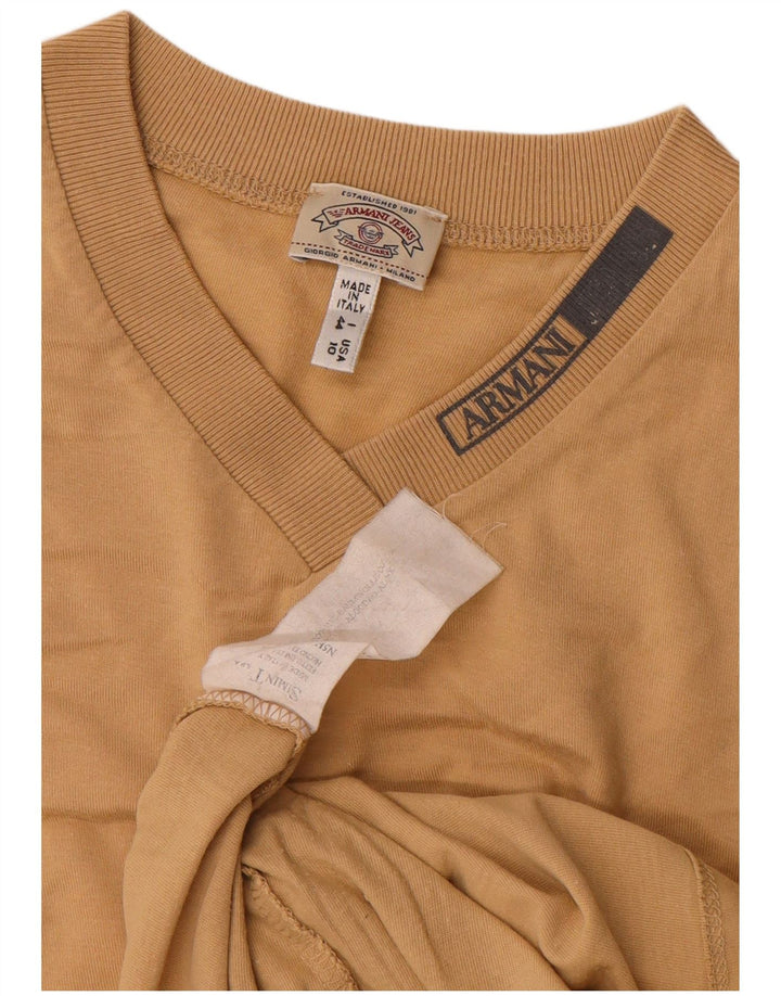 Camiseta feminina Armani Jeans Top IT 44 algodão bege médio