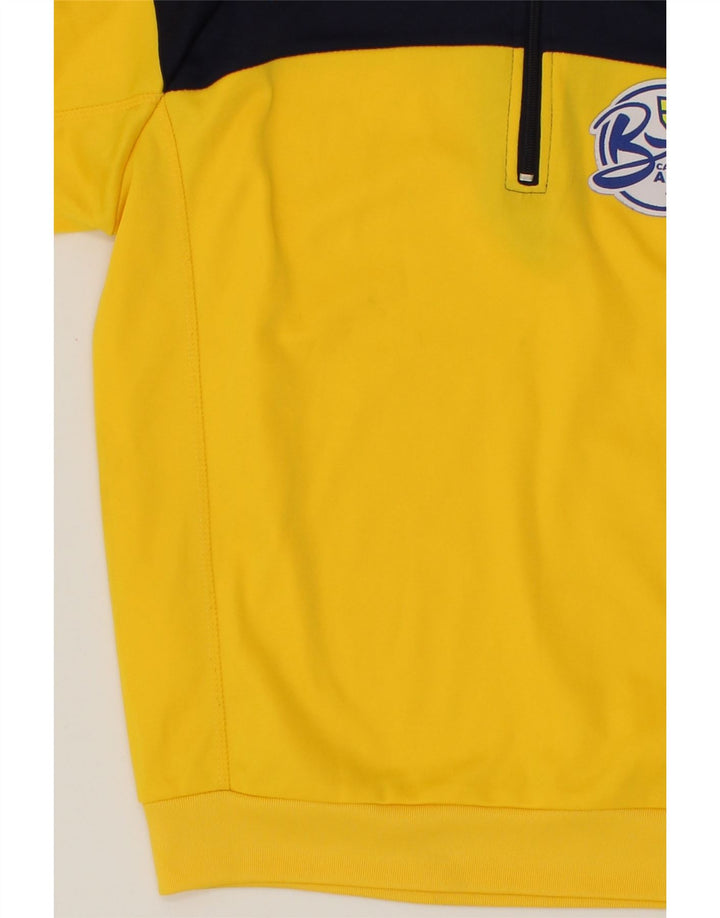 KAPPA Boys Graphic Zip Neck Sweatshirt Jumper 11-12 Years Yellow Vintage Kappa and Second-Hand Kappa from Messina Hembry 