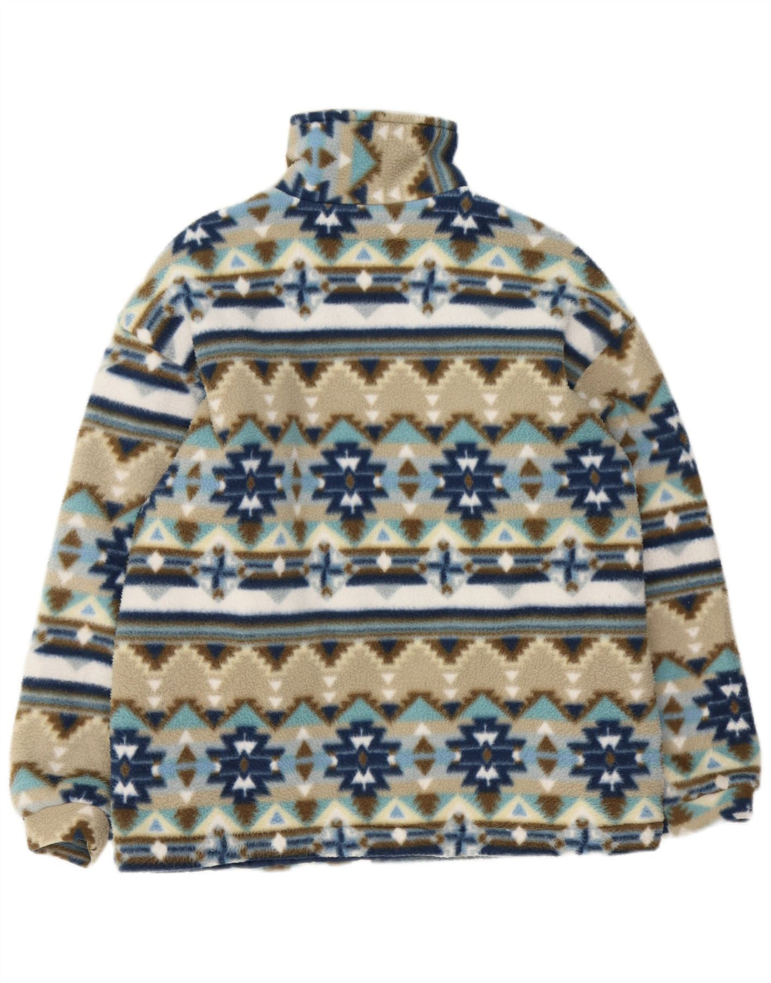 Jaqueta de lã masculina vintage UK 40 grande geométrica multicolorida