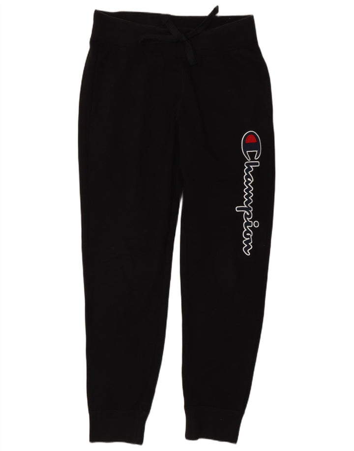CHAMPION Calça esportiva masculina gráfica joggers pequeno algodão preto