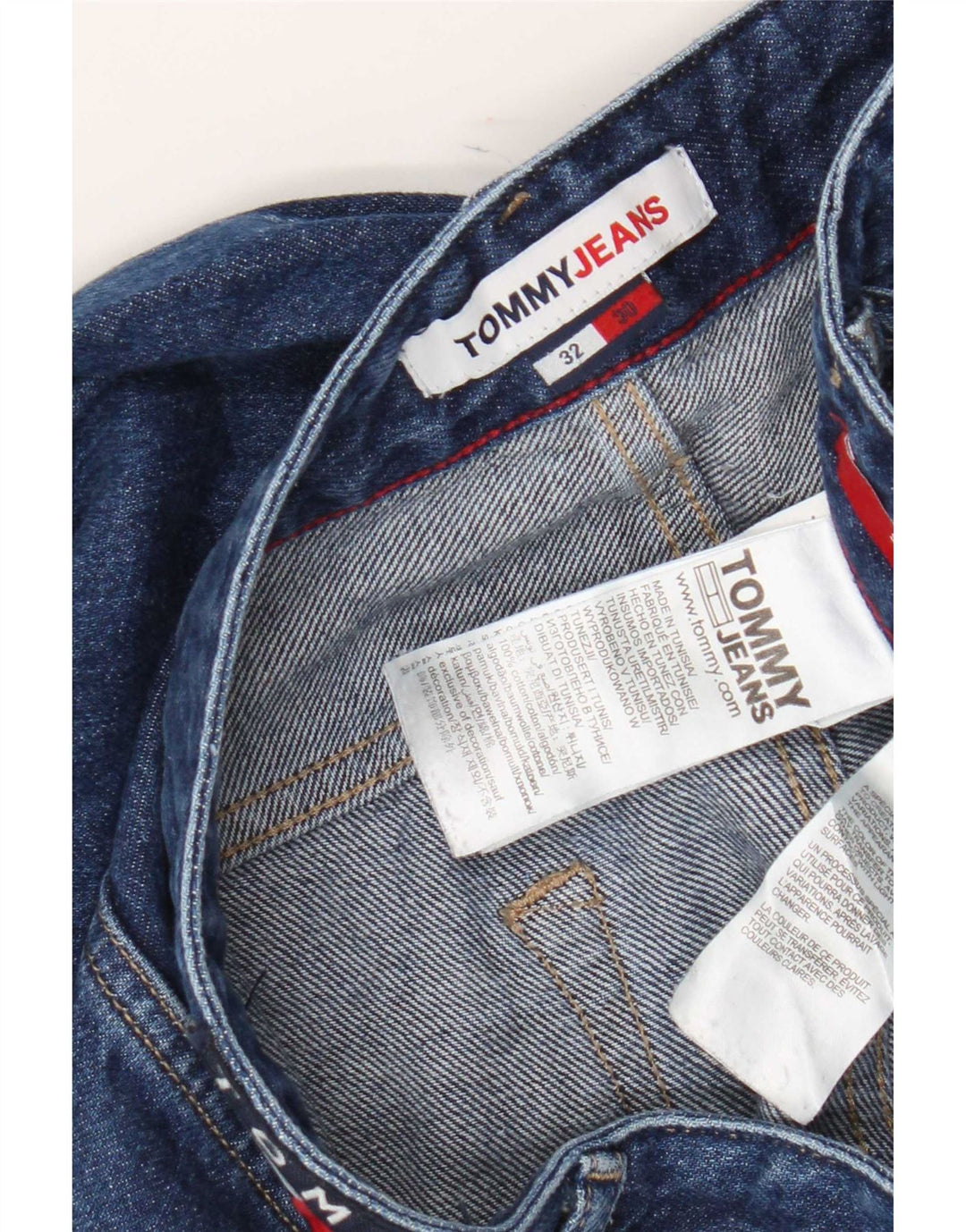 Tommy Hilfiger Masculino Slim Jeans W32 L30 Azul Algodão