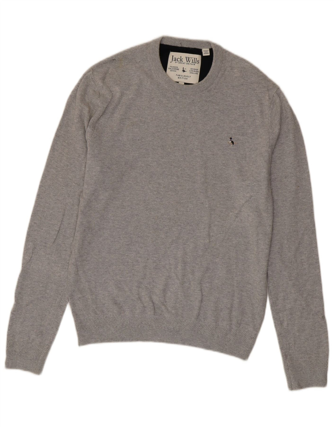 Suéter masculino Jack Wills com gola redonda cinza médio