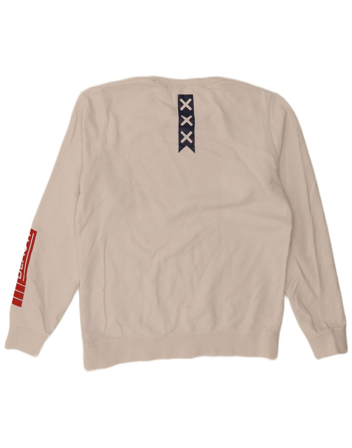 Scotch & Soda moletom gráfico masculino jumper grande algodão branco