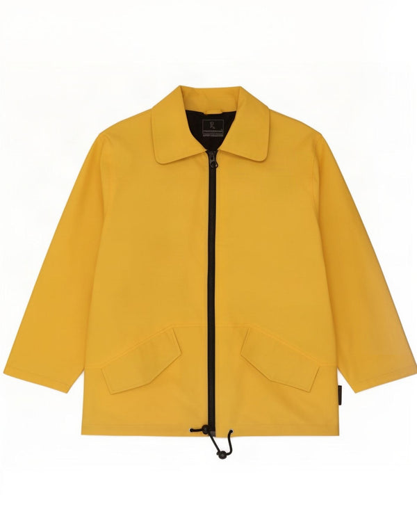 Jaqueta de chuva masculina Roberta di Camerino UK 38 PVC amarelo médio