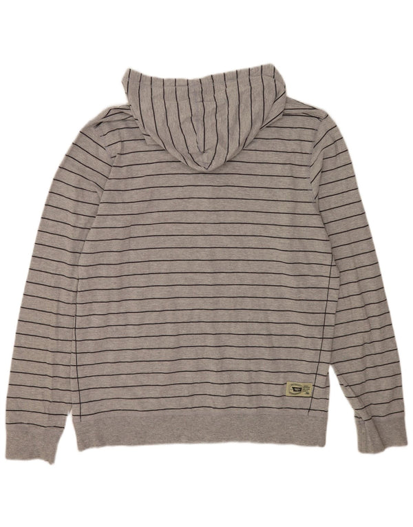 Mossimo moletom com capuz masculino XL algodão listrado cinza