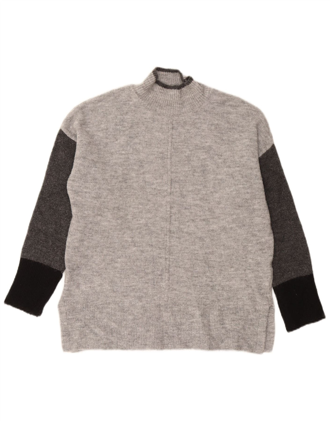 Suéter feminino Marks & Spencer com gola tartaruga Reino Unido 14 cinza médio