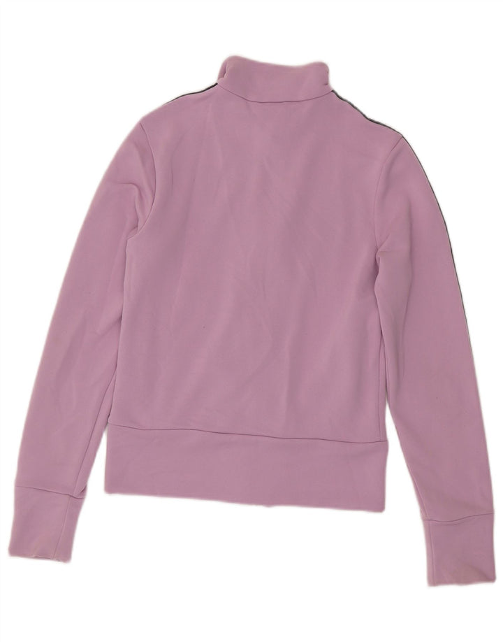 Adidas Womens Tracksuit Top Jacket UK 8 Pequeno Roxo Poliéster
