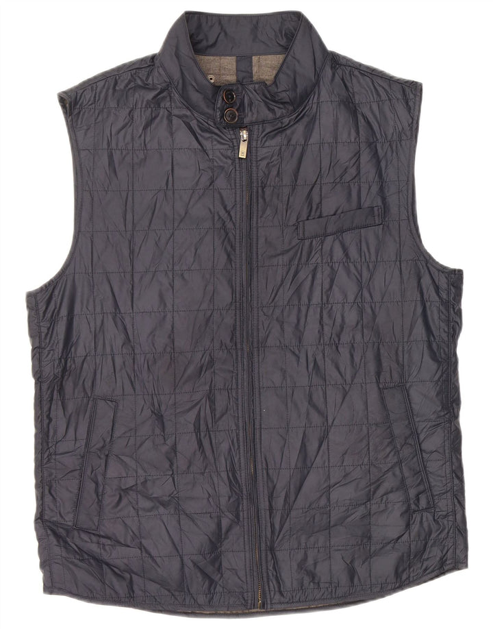 Colete masculino Massimo Dutti UK 40 grande poliéster azul marinho
