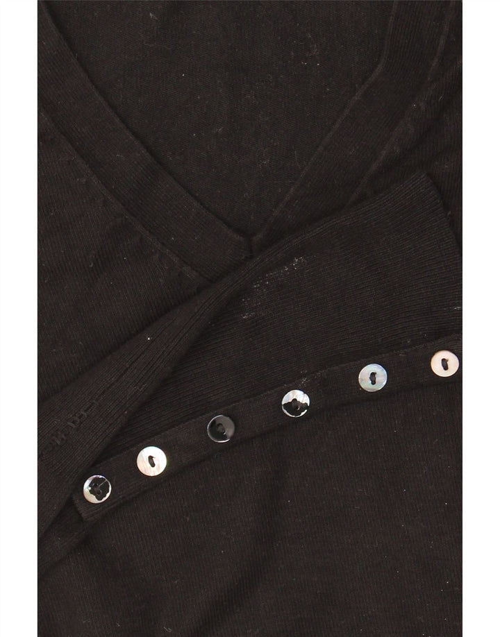 Suéter feminino Zara com decote em V Reino Unido 10 pequeno preto
