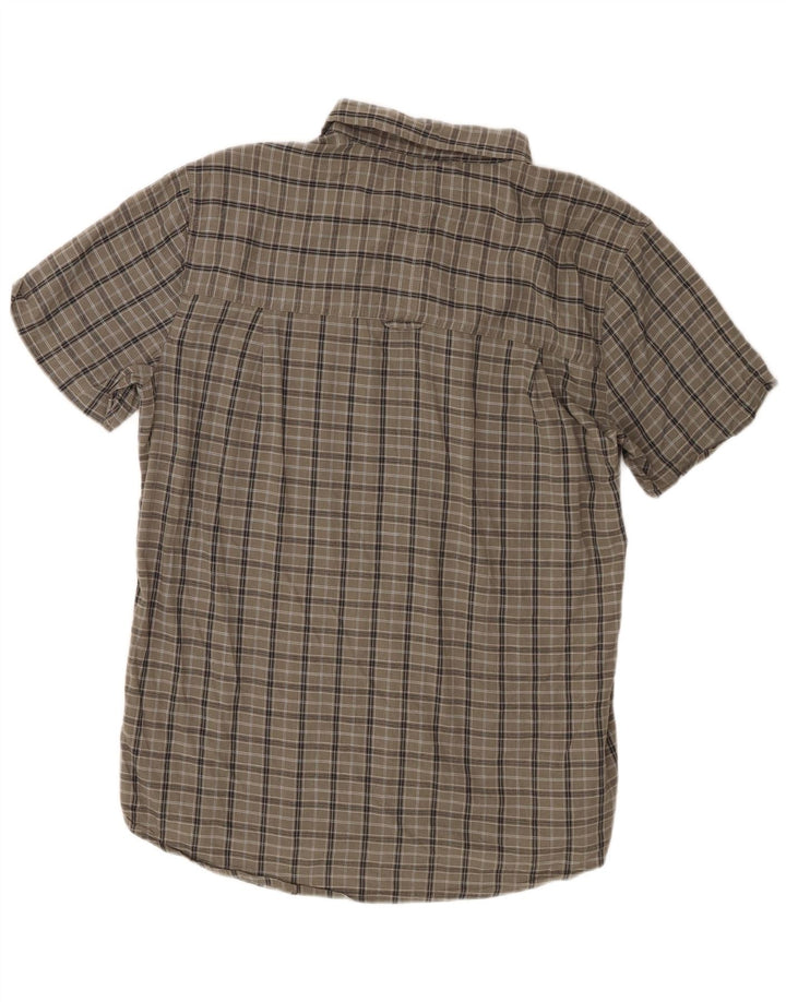 Camisa masculina de manga curta Mountain Warehouse algodão xadrez verde grande