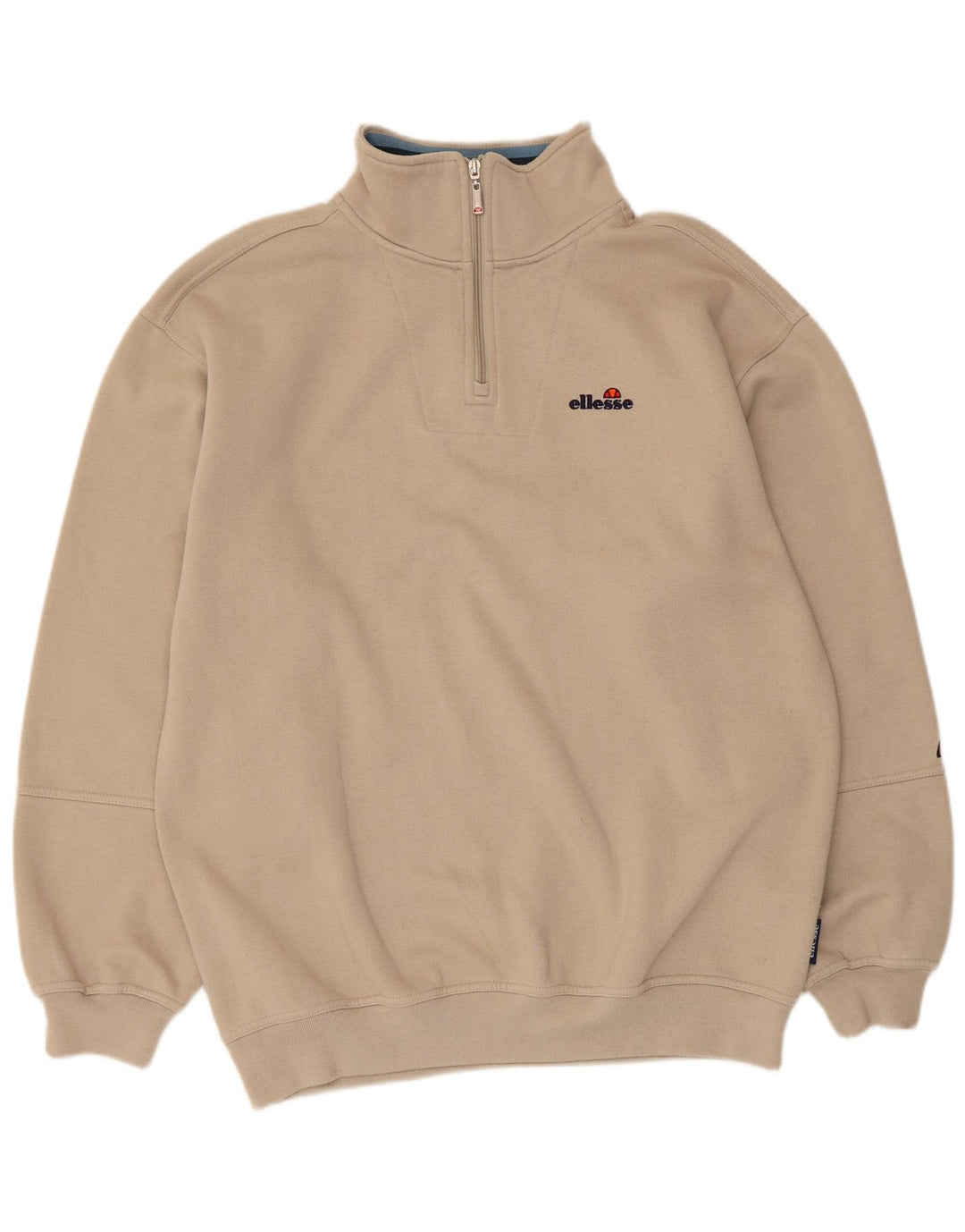 Ellesse moletom masculino com zíper e gola alta poliéster bege médio