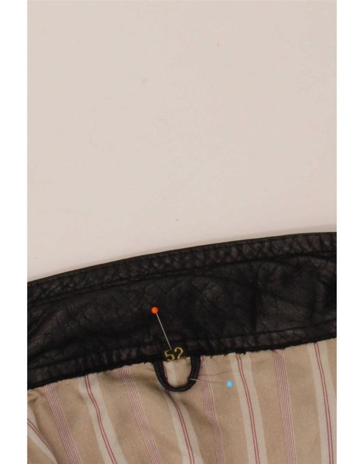 Jaqueta de couro masculina vintage IT 52 XL preta