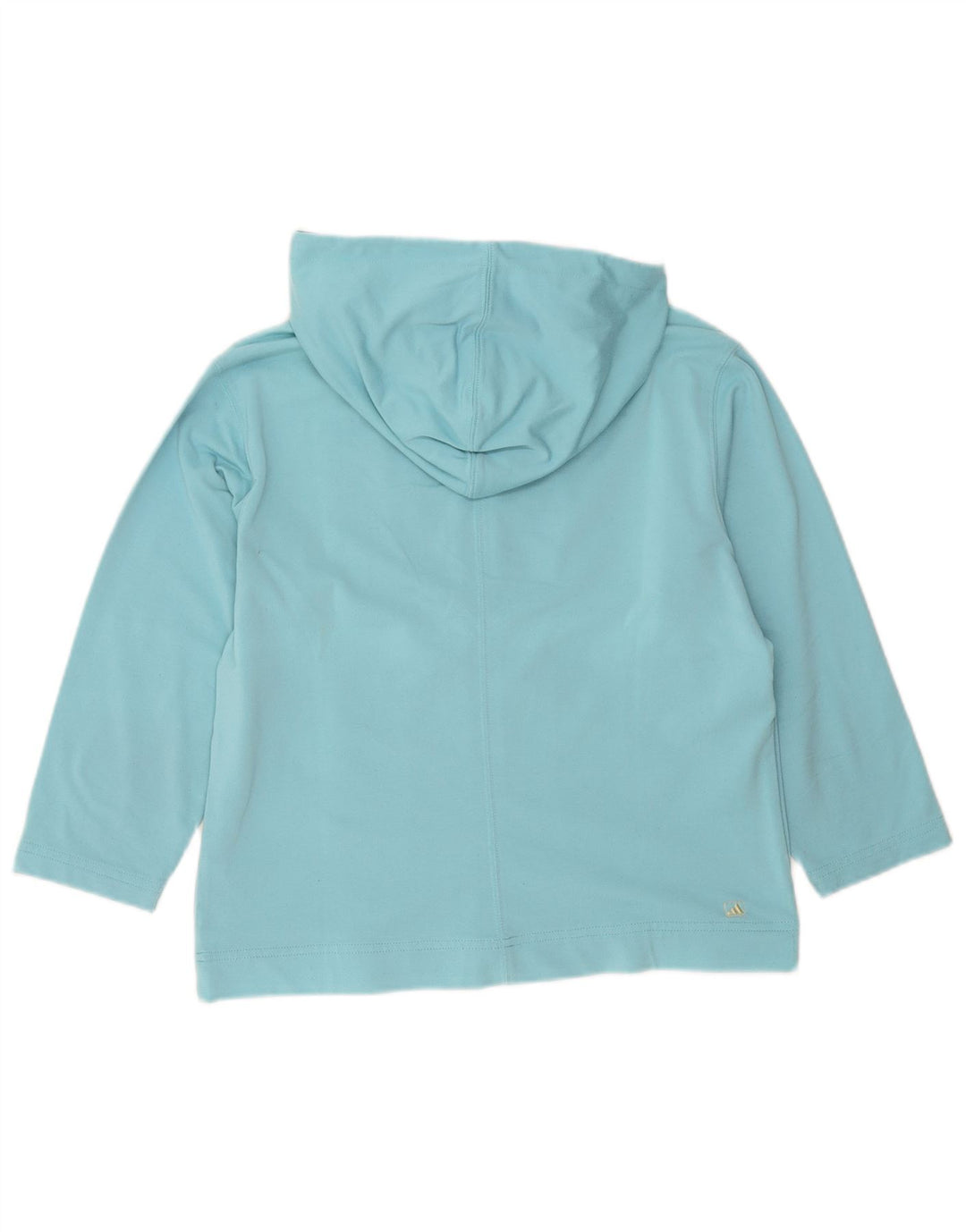Suéter feminino com capuz e zíper de manga 3/4 Adidas UK 14 poliamida azul médio