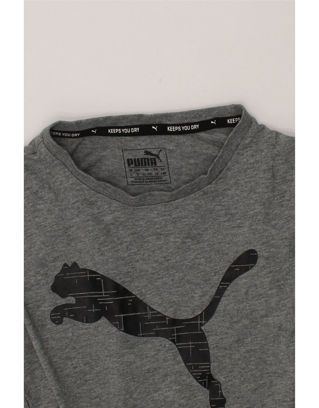 PUMA Boys Graphic T-Shirt Top 11-12 Years Grey Cotton Vintage Puma and Second-Hand Puma from Messina Hembry 