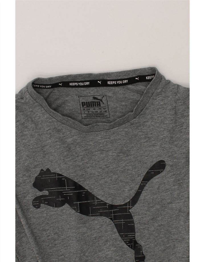 PUMA Boys Graphic T-Shirt Top 11-12 Years Grey Cotton Vintage Puma and Second-Hand Puma from Messina Hembry 