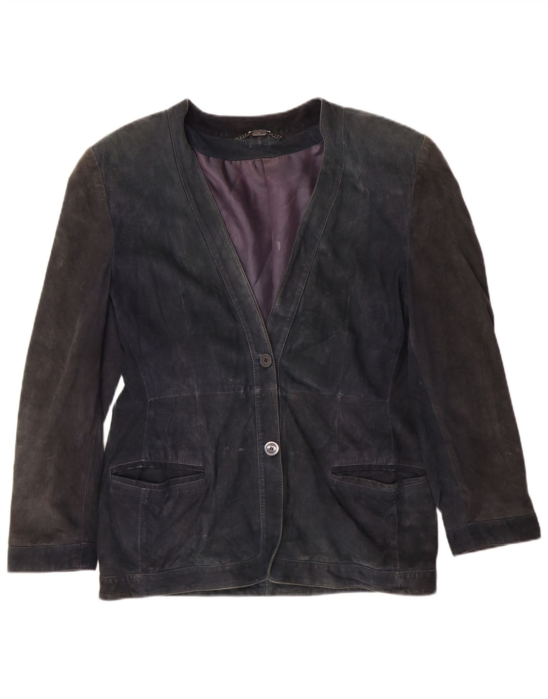 Jaqueta feminina de camurça Nazareno Gabrielli IT 44 médio azul marinho