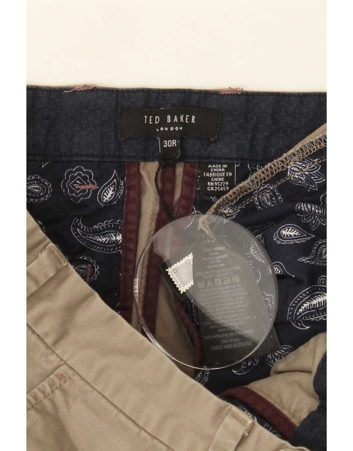 Shorts Chino Masculino Ted Baker W30 Algodão Cáqui Médio
