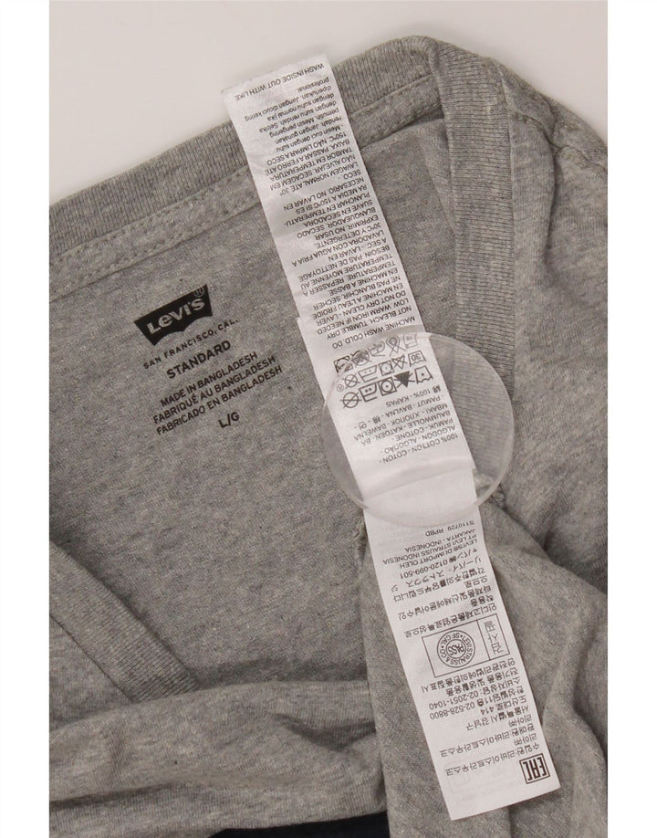 Camiseta masculina Levi's Standard Graphic grande algodão manchado cinza