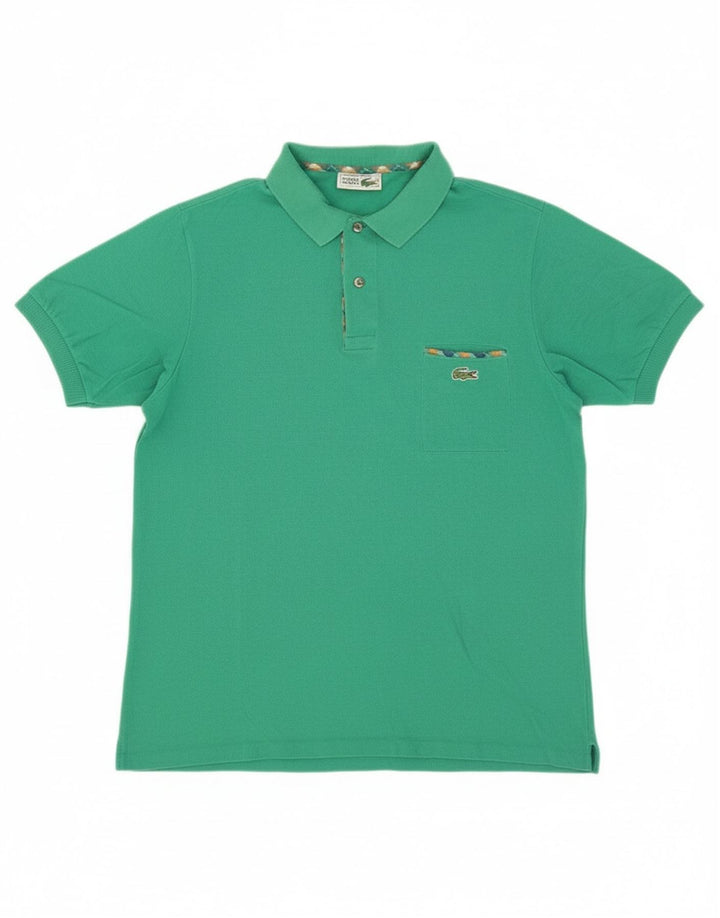 Camisa polo masculina LACOSTE algodão verde médio