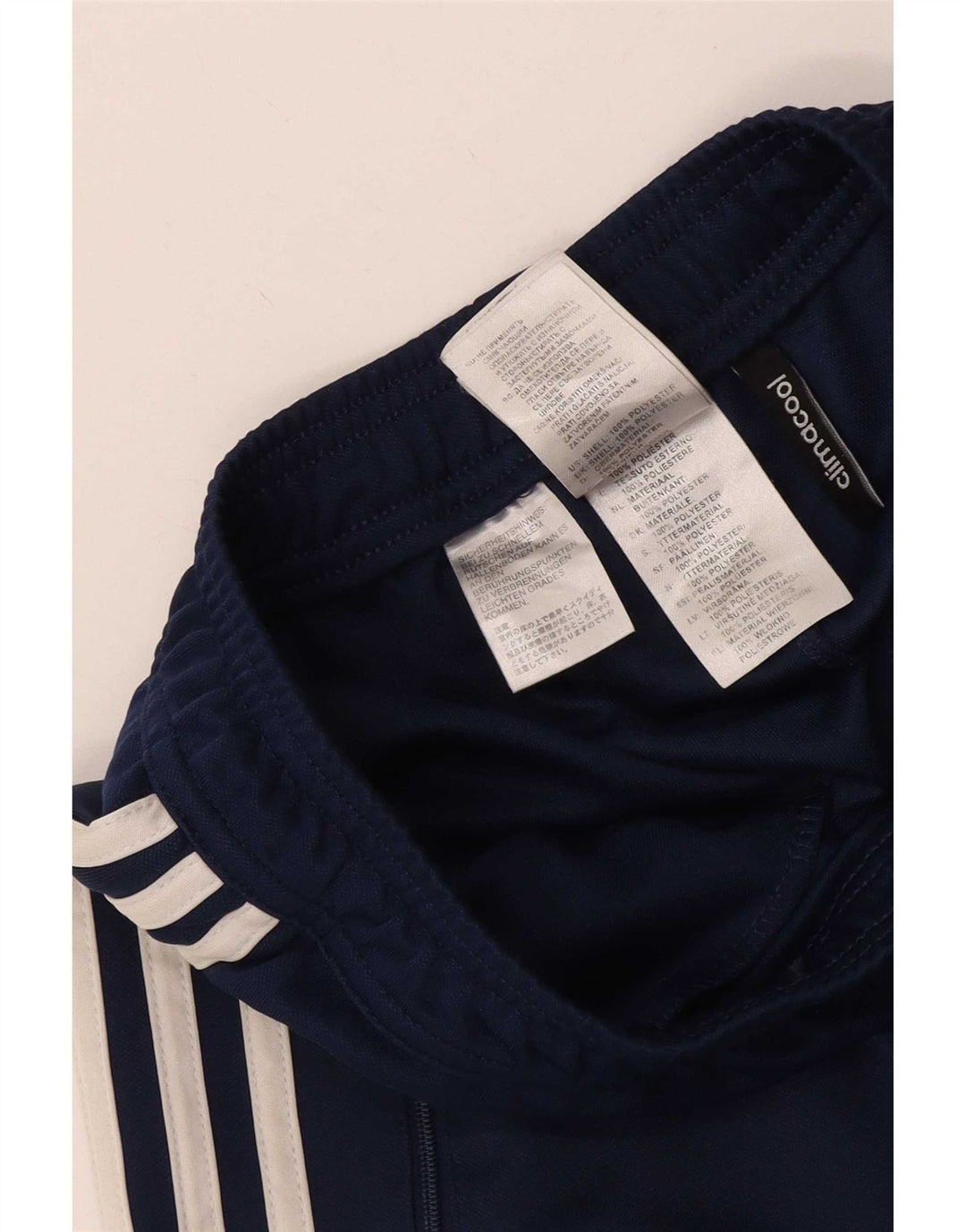 Calça de treino masculina Adidas Climacool XS azul marinho colorblock poliéster