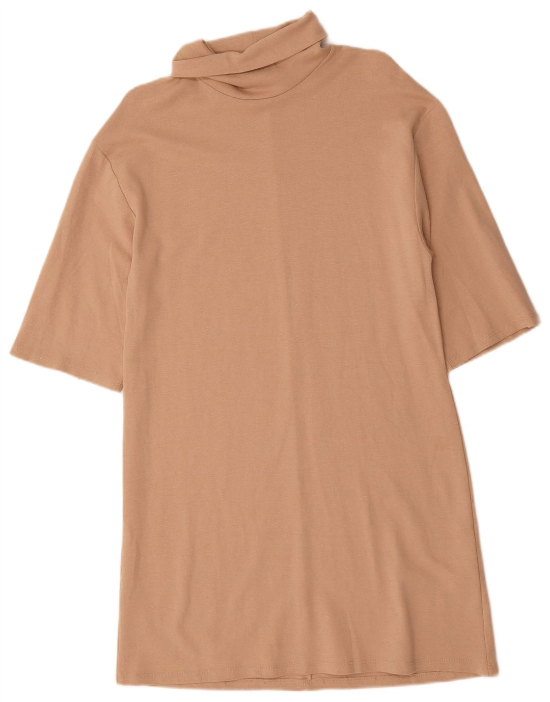 Vestido feminino Zara Shift UK 10 pequeno algodão bege