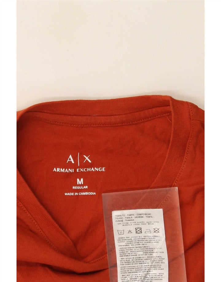 Camiseta masculina Armani Exchange Regular Fit Top Médio Algodão Laranja