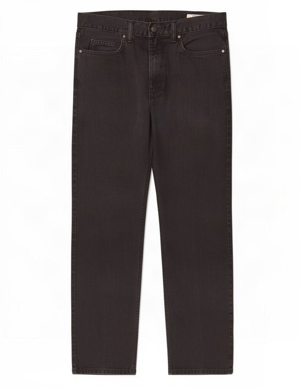 Calça jeans reta regular masculina Marks & Spencer W34 L29 algodão preto
