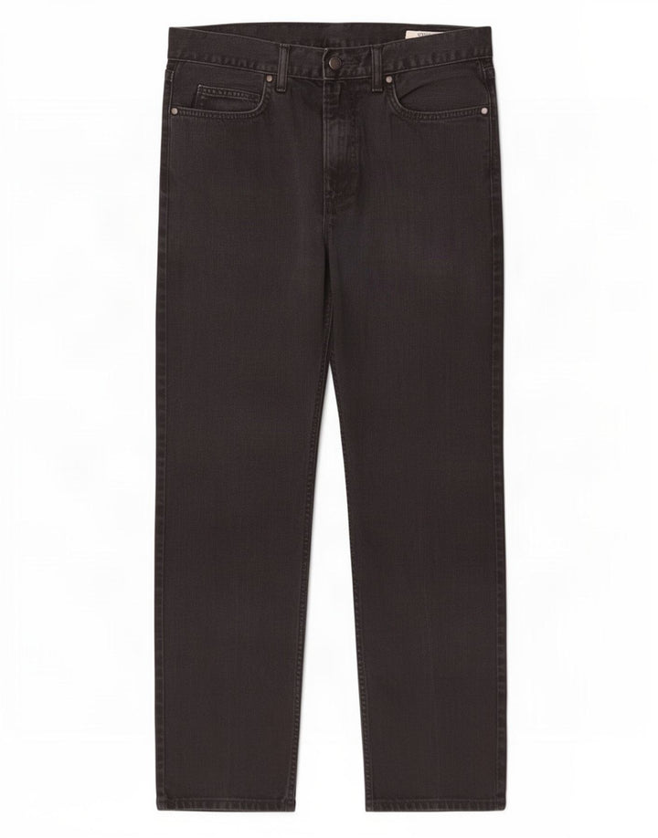 Calça jeans reta regular masculina Marks & Spencer W34 L29 algodão preto