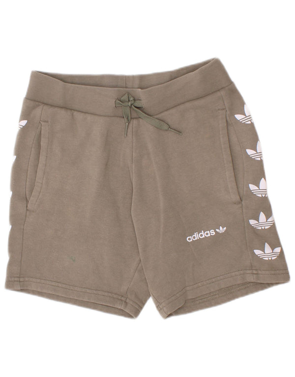 Shorts esportivos gráficos Adidas para meninos 6-7 anos algodão cáqui
