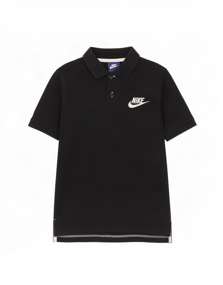 Camisa polo Nike Boys 10-11 anos médio preto algodão