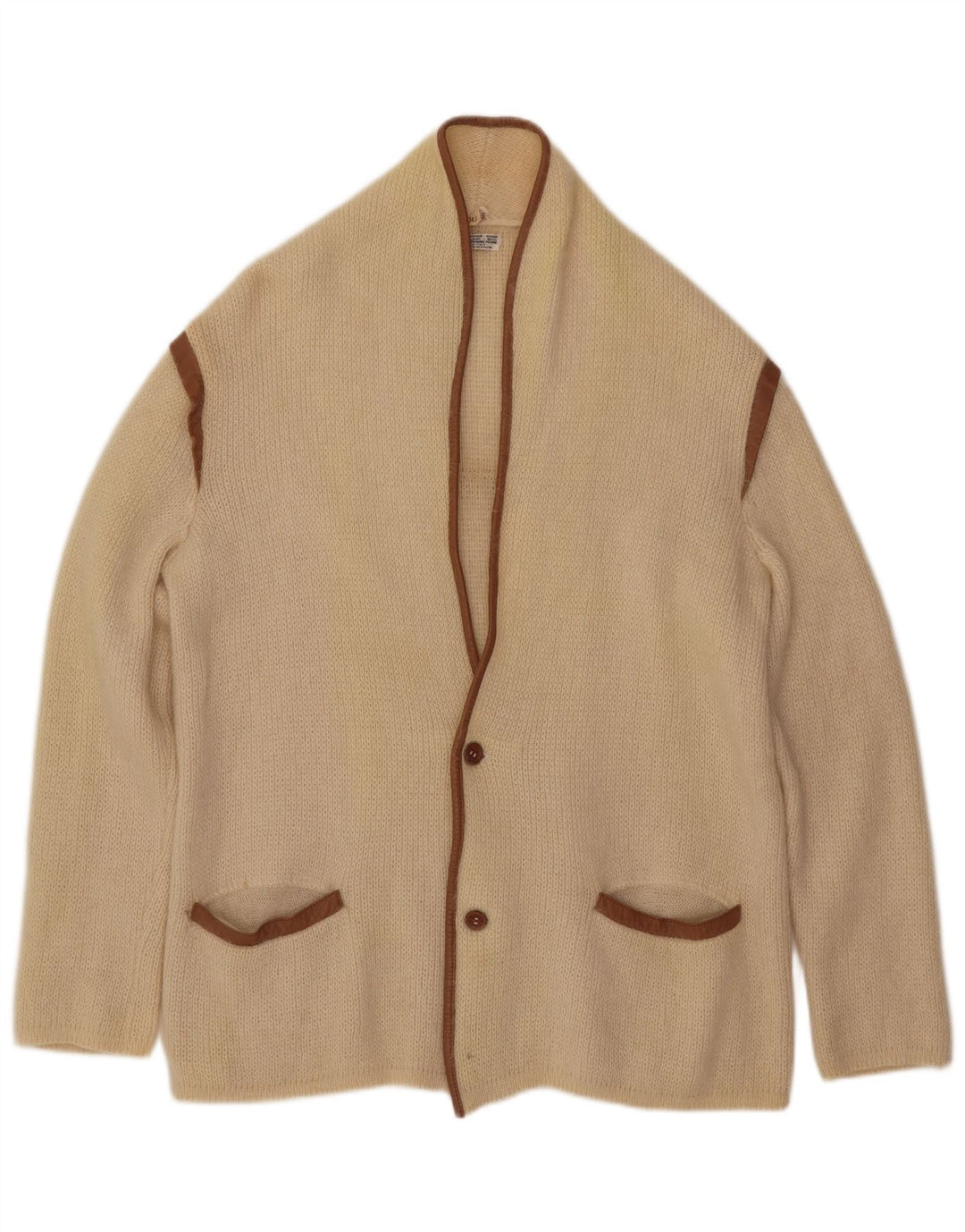 Suéter cardigã masculino Beltrami médio off white mohair