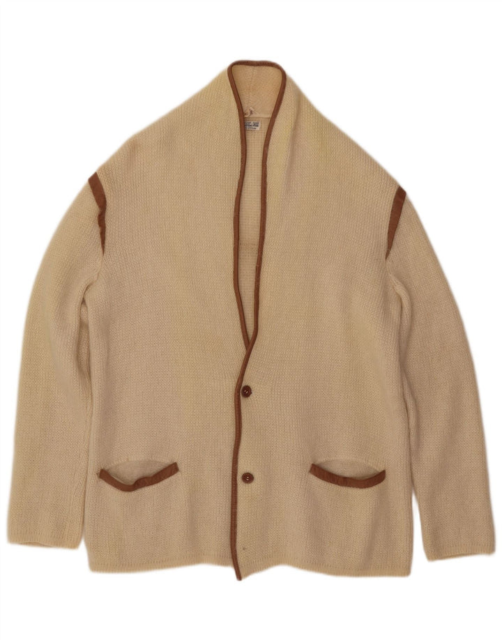 Suéter cardigã masculino Beltrami médio off white mohair